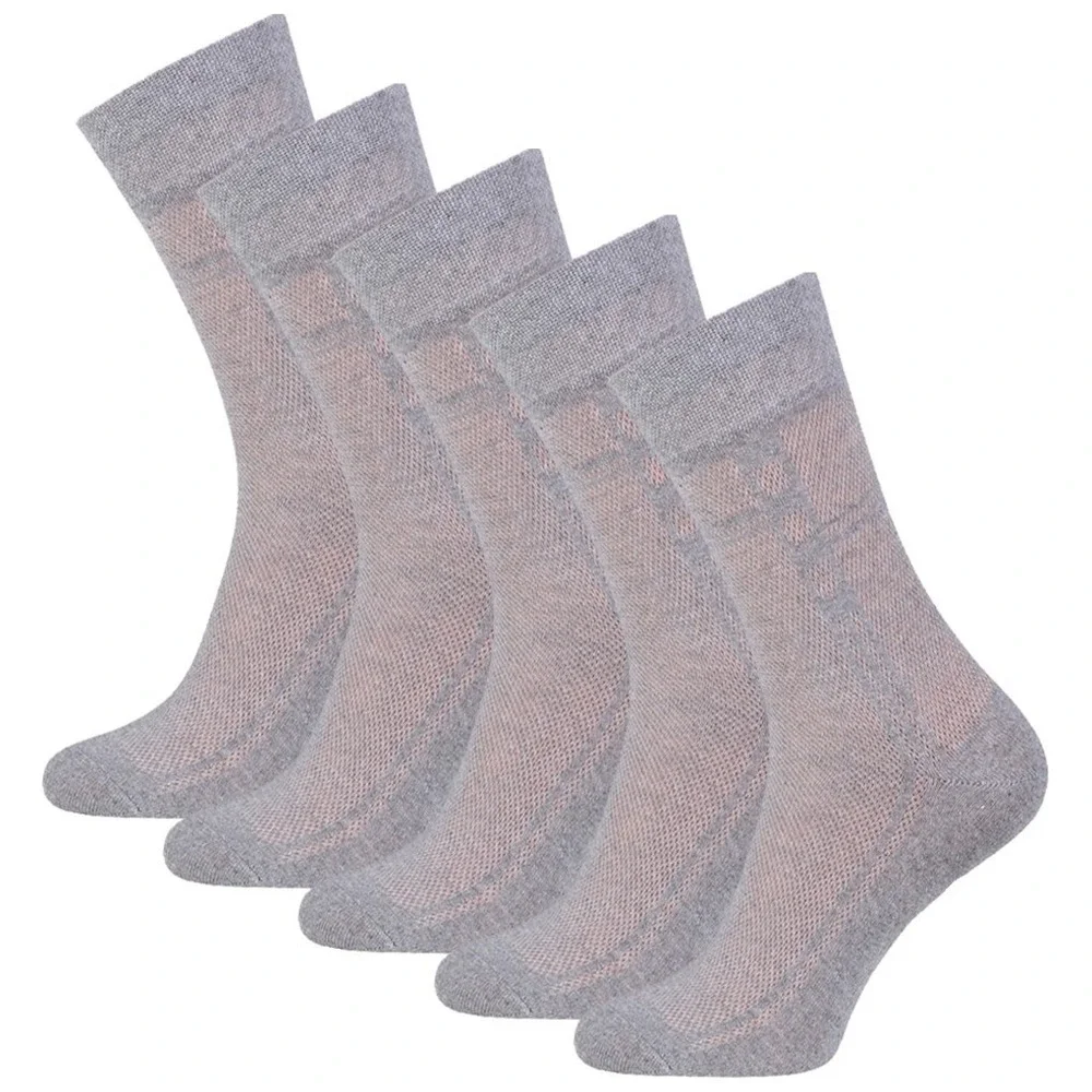 Breathable Mens Cotton Dress Socks Ultra Thin Socks 5 Pack Gray, size 11-13